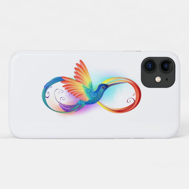 Rainbow Hummingbird mit dem Symbol Unendlichkeit Case-Mate iPhone Hülle (Rückseite (Horizontal))