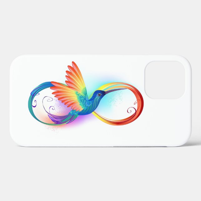 Rainbow Hummingbird mit dem Symbol Unendlichkeit Case-Mate iPhone Hülle (Rückseite (Horizontal))
