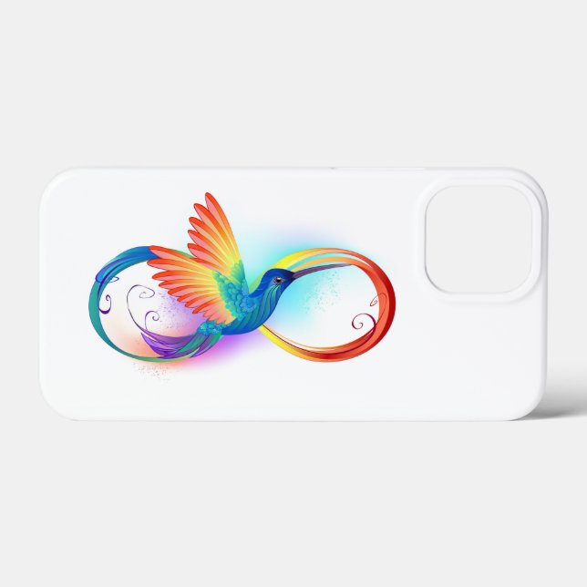 Rainbow Hummingbird mit dem Symbol Unendlichkeit Case-Mate iPhone Hülle (Rückseite (Horizontal))