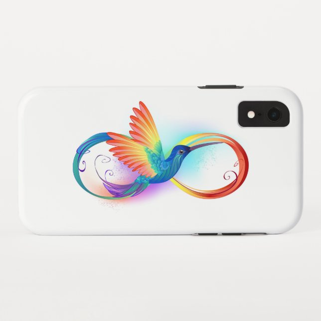Rainbow Hummingbird mit dem Symbol Unendlichkeit Case-Mate iPhone Hülle (Rückseite (Horizontal))