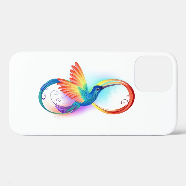 Rainbow Hummingbird mit dem Symbol Unendlichkeit Case-Mate iPhone Hülle (Rückseite (Horizontal))