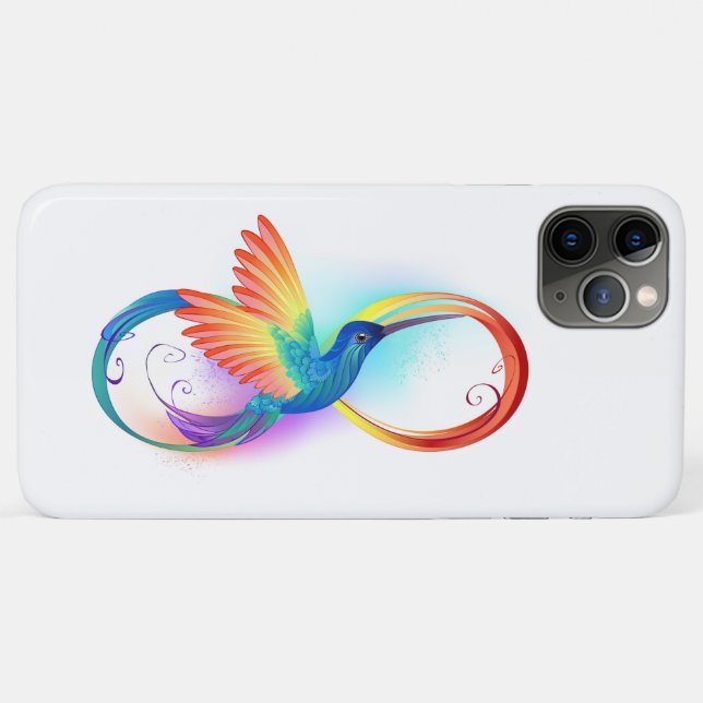 Rainbow Hummingbird mit dem Symbol Unendlichkeit Case-Mate iPhone Hülle (Rückseite (Horizontal))