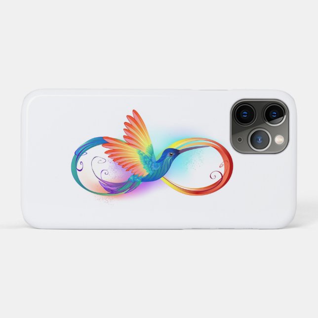 Rainbow Hummingbird mit dem Symbol Unendlichkeit Case-Mate iPhone Hülle (Rückseite (Horizontal))