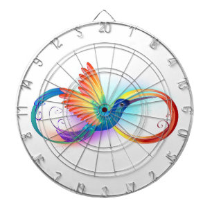 Rainbow Hummingbird mit dem Symbol Unendlichkeit Dartscheibe