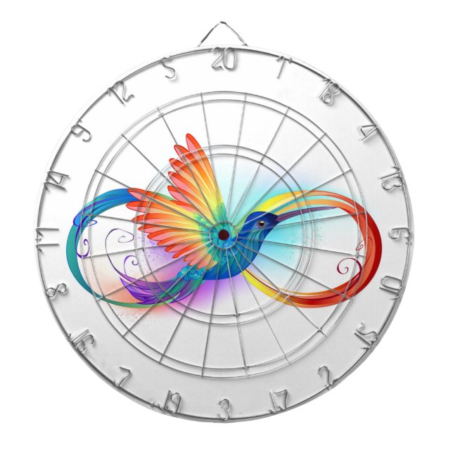Rainbow Hummingbird mit dem Symbol Unendlichkeit Dartscheibe (vorne)