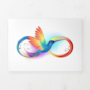 Rainbow Hummingbird mit dem Symbol Unendlichkeit Dreifach Gefaltete Urlaubskarte
