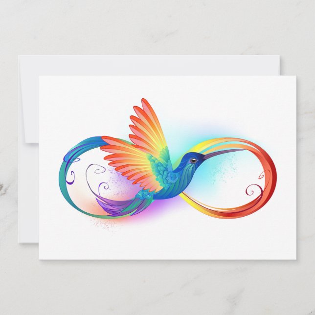 Rainbow Hummingbird mit dem Symbol Unendlichkeit Einladung (Vorderseite)