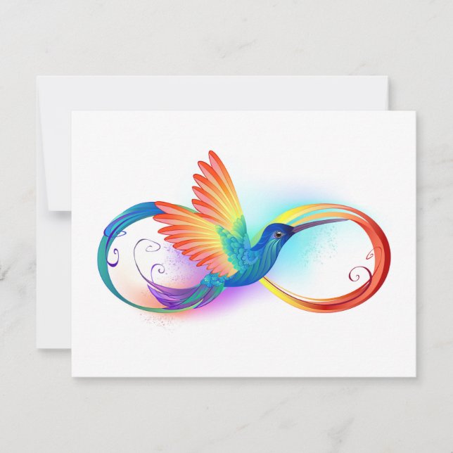 Rainbow Hummingbird mit dem Symbol Unendlichkeit Einladung (Vorderseite)