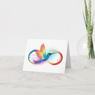 Rainbow Hummingbird mit dem Symbol Unendlichkeit Einladung