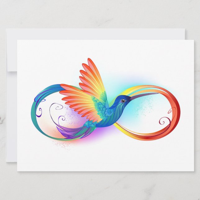 Rainbow Hummingbird mit dem Symbol Unendlichkeit Einladung (Vorderseite)