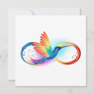 Rainbow Hummingbird mit dem Symbol Unendlichkeit Einladung