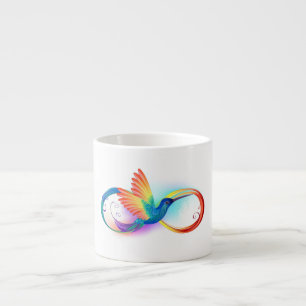 Rainbow Hummingbird mit dem Symbol Unendlichkeit Espressotasse