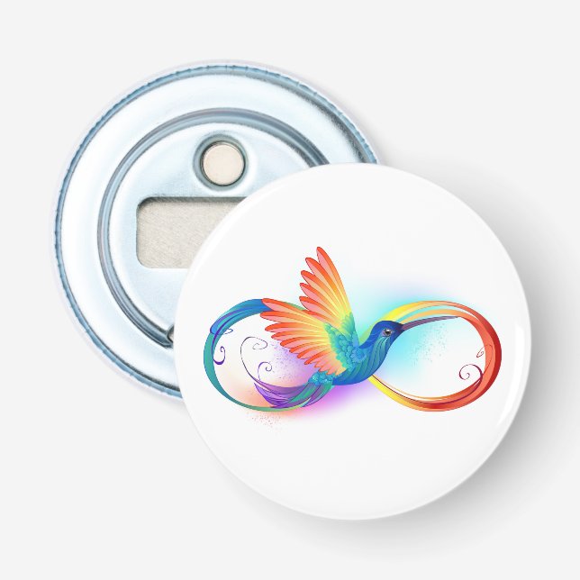 Rainbow Hummingbird mit dem Symbol Unendlichkeit Flaschenöffner (Vorderseite)