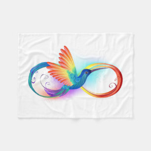 Rainbow Hummingbird mit dem Symbol Unendlichkeit Fleecedecke