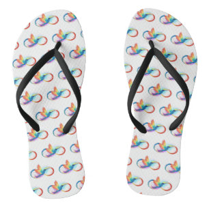Rainbow Hummingbird mit dem Symbol Unendlichkeit Flip Flops