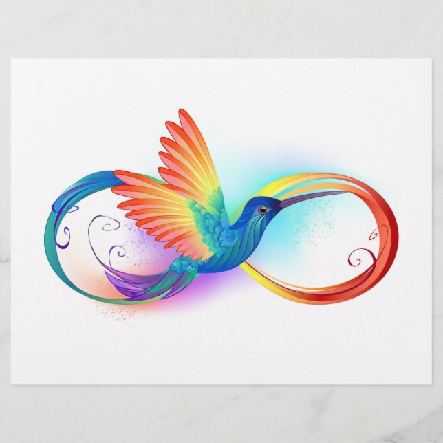 Rainbow Hummingbird mit dem Symbol Unendlichkeit Flyer (Vorne)