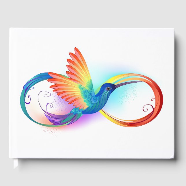 Rainbow Hummingbird mit dem Symbol Unendlichkeit Gästebuch (Vorderseite)