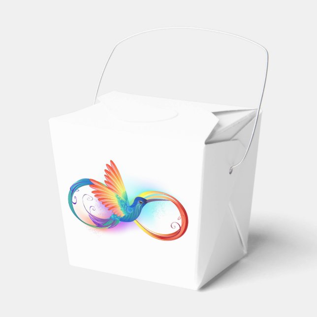 Rainbow Hummingbird mit dem Symbol Unendlichkeit Geschenkschachtel (Vorderseite)
