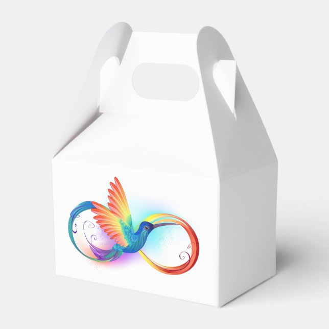 Rainbow Hummingbird mit dem Symbol Unendlichkeit Geschenkschachtel (Vorderseite)