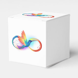 Rainbow Hummingbird mit dem Symbol Unendlichkeit Geschenkschachtel