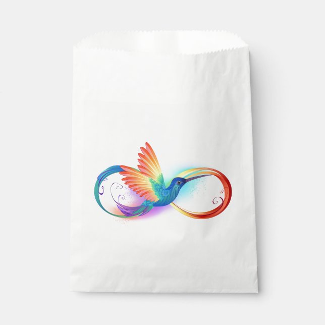 Rainbow Hummingbird mit dem Symbol Unendlichkeit Geschenktütchen (Vorderseite)