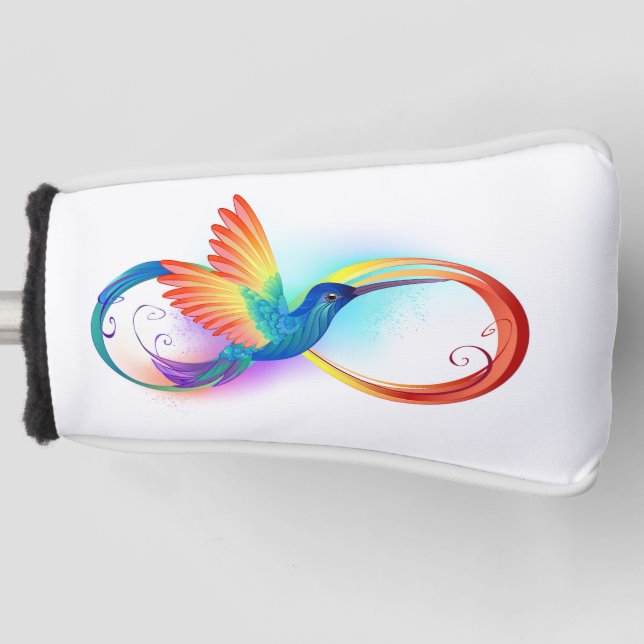 Rainbow Hummingbird mit dem Symbol Unendlichkeit Golf Headcover (Vorderseite)