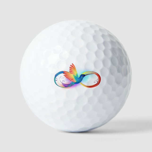 Rainbow Hummingbird mit dem Symbol Unendlichkeit Golfball (Vorderseite)