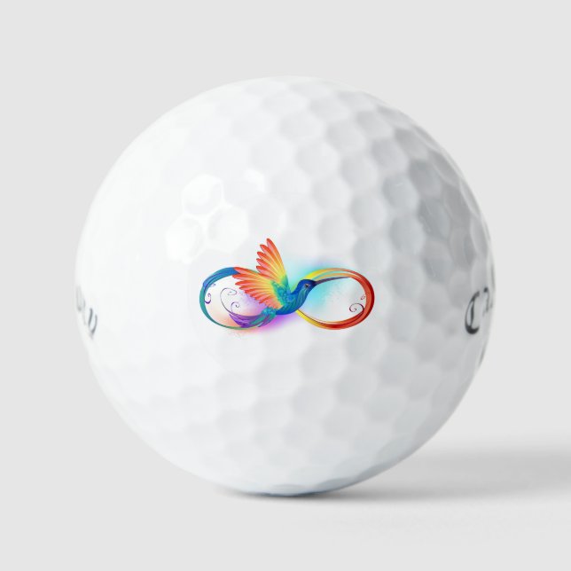 Rainbow Hummingbird mit dem Symbol Unendlichkeit Golfball (Vorderseite)
