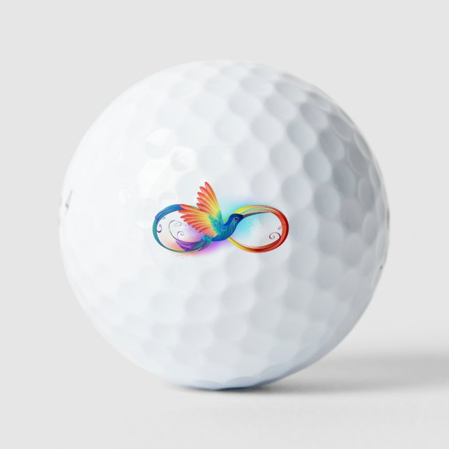 Rainbow Hummingbird mit dem Symbol Unendlichkeit Golfball (Vorderseite)