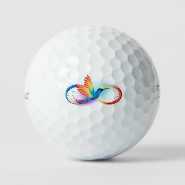 Rainbow Hummingbird mit dem Symbol Unendlichkeit Golfball (Vorderseite)