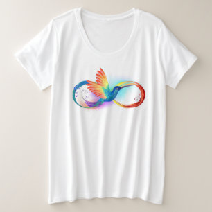 Rainbow Hummingbird mit dem Symbol Unendlichkeit Große Größe T-Shirt