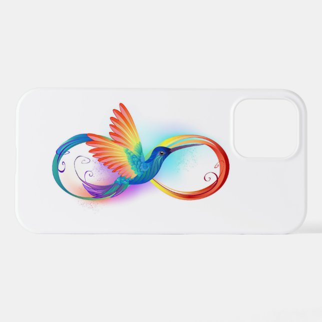 Rainbow Hummingbird mit dem Symbol Unendlichkeit iPhone Hülle (Rückseite (Horizontal))