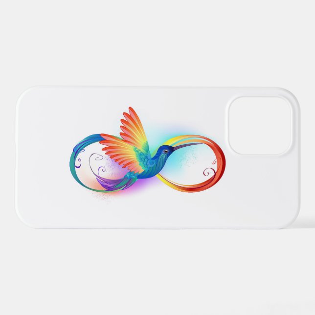Rainbow Hummingbird mit dem Symbol Unendlichkeit iPhone Hülle (Rückseite (Horizontal))