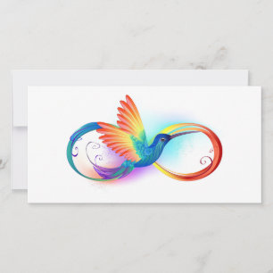 Rainbow Hummingbird mit dem Symbol Unendlichkeit Karte