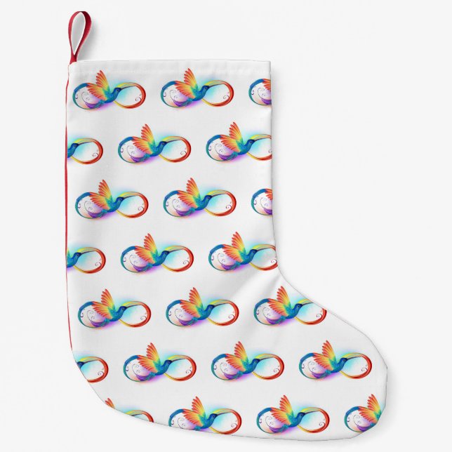 Rainbow Hummingbird mit dem Symbol Unendlichkeit Kleiner Weihnachtsstrumpf (Vorderseite)