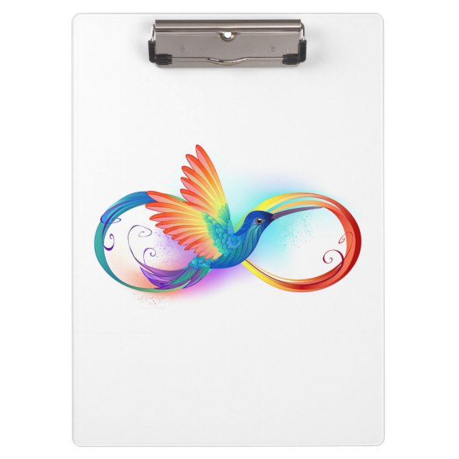 Rainbow Hummingbird mit dem Symbol Unendlichkeit Klemmbrett (Vorderseite)