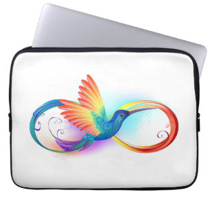 Rainbow Hummingbird mit dem Symbol Unendlichkeit Laptopschutzhülle
