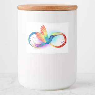 Rainbow Hummingbird mit dem Symbol Unendlichkeit Lebensmitteletikett