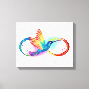 Rainbow Hummingbird mit dem Symbol Unendlichkeit Leinwanddruck