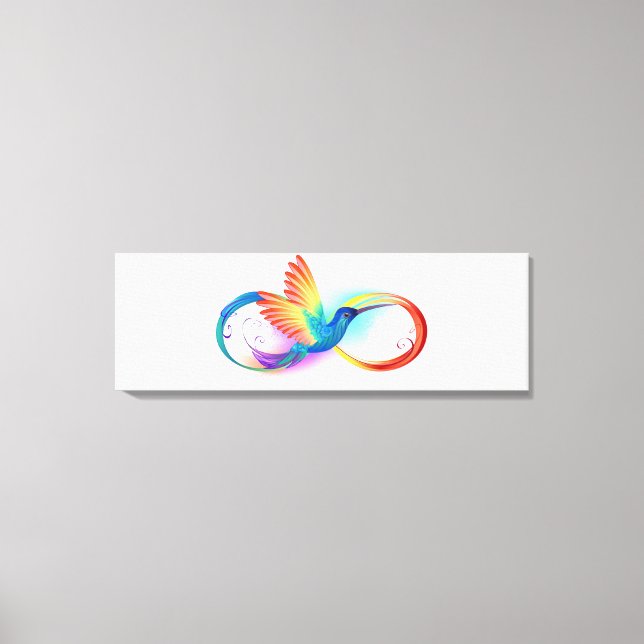 Rainbow Hummingbird mit dem Symbol Unendlichkeit Leinwanddruck (Vorderseite)