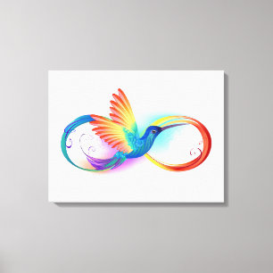 Rainbow Hummingbird mit dem Symbol Unendlichkeit Leinwanddruck