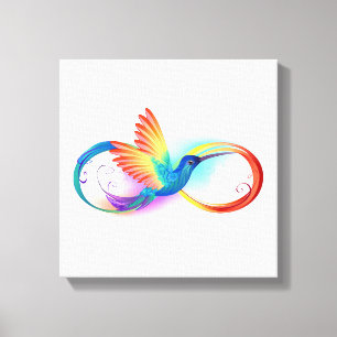 Rainbow Hummingbird mit dem Symbol Unendlichkeit Leinwanddruck