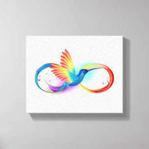 Rainbow Hummingbird mit dem Symbol Unendlichkeit Leinwanddruck