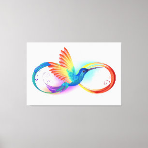 Rainbow Hummingbird mit dem Symbol Unendlichkeit Leinwanddruck