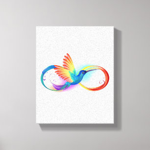 Rainbow Hummingbird mit dem Symbol Unendlichkeit Leinwanddruck