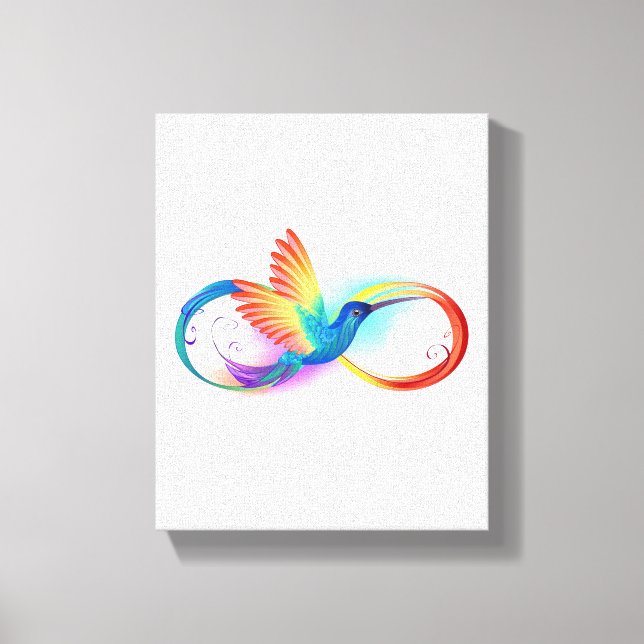 Rainbow Hummingbird mit dem Symbol Unendlichkeit Leinwanddruck (Vorderseite)