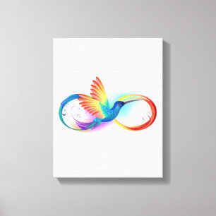 Rainbow Hummingbird mit dem Symbol Unendlichkeit Leinwanddruck