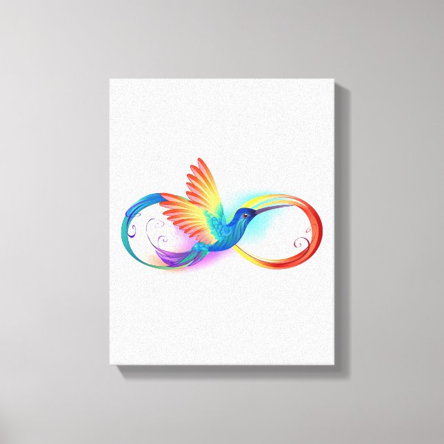 Rainbow Hummingbird mit dem Symbol Unendlichkeit Leinwanddruck (Vorderseite)