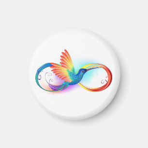 Rainbow Hummingbird mit dem Symbol Unendlichkeit Magnet