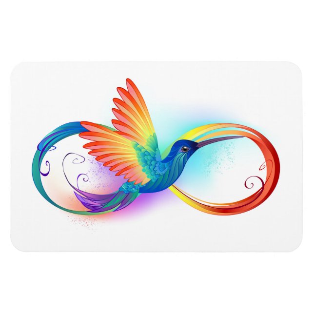 Rainbow Hummingbird mit dem Symbol Unendlichkeit Magnet (Horizontal)